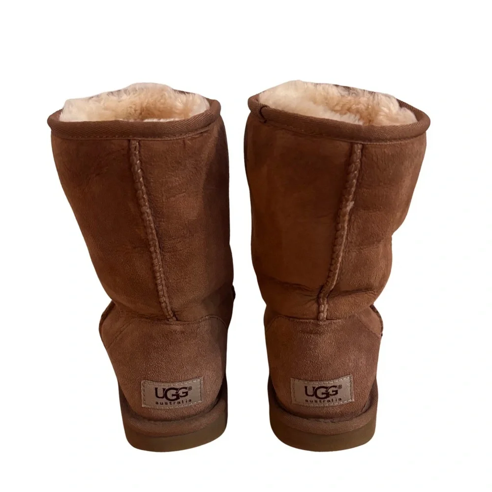 Ugg Classic Shirt in Chestnut Shearling-Lined Boots - Picture 3 of 9